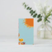 coole, schattige, kleurrijke template voor visitek visitekaartje (Staand voorkant)