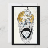 coole schedel kunst feestdagenkaart (Voorkant)