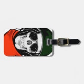 coole schedel met zonnebril en helm bagagelabel (Voorkant horizontaal)