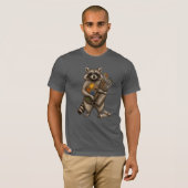 Coole schilder wasbeer illustratie t-shirt (Voorkant volledig)