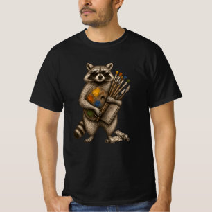 Coole schilderende wasbeer illustratie t-shirt