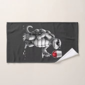 coole schildpad die rode wijn drinkt kunstprint_1 handdoek (Handdoek)
