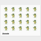 Coole schildpad met zonnebril  ronde sticker (Vel)