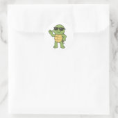 Coole schildpad met zonnebril  ronde sticker (Tas)