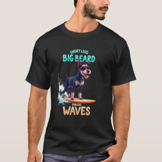 Coole Schnauzer Surfende Hond T-shirt