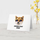 Coole Shiba Inu Vader met Bril Vaderdag Kaart (Gele Bloem)
