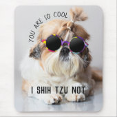 Coole Shih Tzu Niet leuk knuffel Zonnebril Foto Muismat (Voorkant)