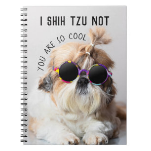 Coole Shih Tzu Niet leuk knuffel zonnebril foto Notitieboek