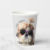 Coole Shih Tzu Niet leuk schattige Zonnebril party Papieren Bekers (Voorkant)