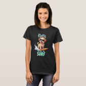 Coole Shih Tzu Surfende Hond T-shirt (Voorkant volledig)