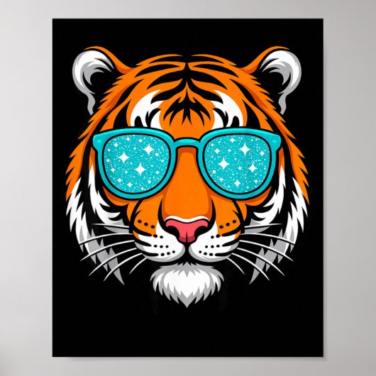 Coole shirts voor jongens kinderen, grappige tijge poster (Voorkant)