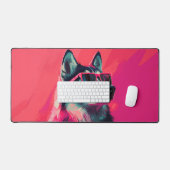 Coole Siberische Husky-hond met zonnebril Bureaumat (Keyboard & Muis)
