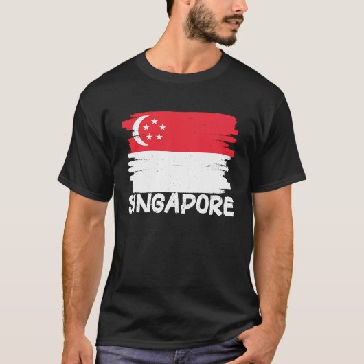 Coole Singaporese vlag T-shirt (Voorkant)