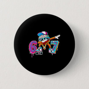 Coole Six Seven Dabbing Basketbal Kunstwerk Ronde Button 5,7 Cm