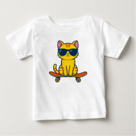 Coole skateboardende kat die een zonnebril draagt