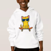 Coole skateboardende kat met zonnebril cartoon (Voorkant)