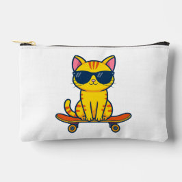 Coole skateboardende kat met zonnebril cartoon etui