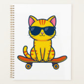 Coole skateboardende kat met zonnebril cartoon planner (Voorkant)