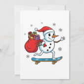 Coole Skateboardende Sneeuwman | Grappige Kerst Sk (Achterkant)