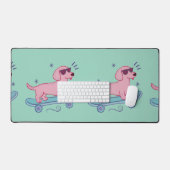 Coole Skateboarding Dachshund | Grappige Hond Kuns Bureaumat (Keyboard & Muis)