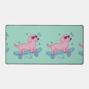 Coole Skateboarding Dachshund   Grappige Hond Kuns Bureaumat