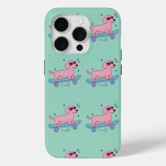 Coole Skateboarding Dachshund | Grappige Hond Kuns Case-Mate iPhone Case (Achterkant)
