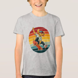 Coole skateboarding-hond illustratie Tri-Blend shirt