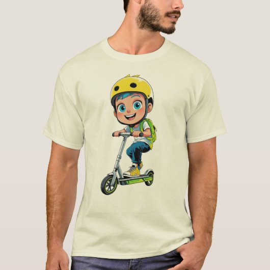 Coole Skater Jongen Anime Kunst T-shirt (Voorkant)