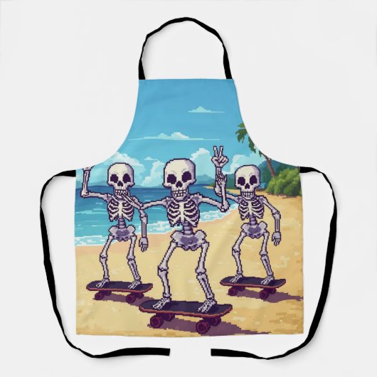 Coole skeletten op het strand ontwerp schort (Voorkant)