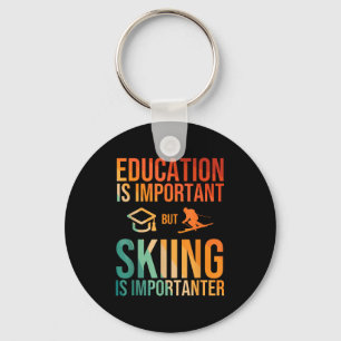 Coole ski-kunst voor mannen vrouwen kinderen noord sleutelhanger