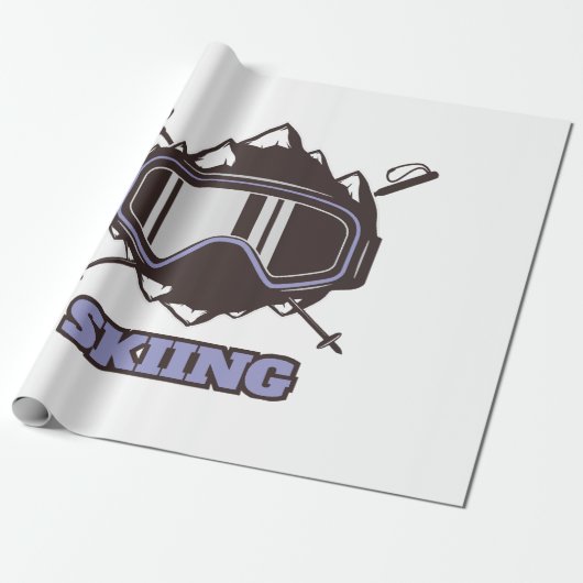 Coole skihelm cadeaupapier (Uitgerold)