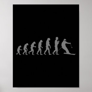 Coole skikunst voor mannen vrouwen skiën thema ski poster