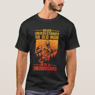 Coole sneeuwboardkunst voor mannen Opa Vader Winte T-shirt