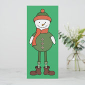 Coole Sneeuwman Kaart (Staand voorkant)