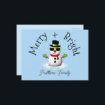 Coole Sneeuwman Prettig Fel Kerstmis Custom Famili Briefkaart<br><div class="desc">Coole Sneeuwman Prettig Kerstmis Winter Aangepaste naam Vakantie Ansichtkaart. Personaliseer een leuke unieke Kerstkaart. Illustratie van een coole sneeuwman met groene zonnebril en handschoenen,  rode sjaal en zwarte hoed op lichtblauw.</div>