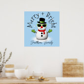 Coole Sneeuwman Prettig Fel Kerstmis Custom Famili Poster (Keuken)