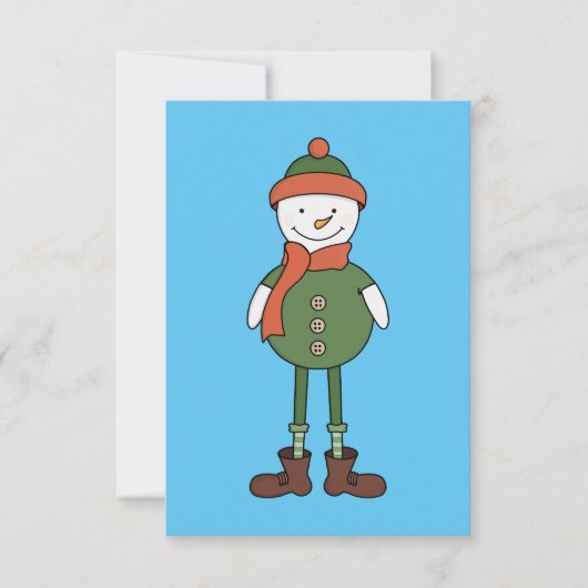 Coole Sneeuwman RSVP Kaartje (Voorkant)