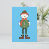 Coole Sneeuwman RSVP Kaartje (Staand voorkant)