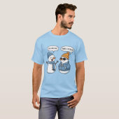 Coole Sneeuwman Vrienden T-shirt (Voorkant volledig)