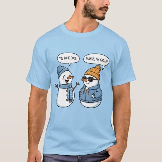 Coole Sneeuwman Vrienden T-shirt (Voorkant)