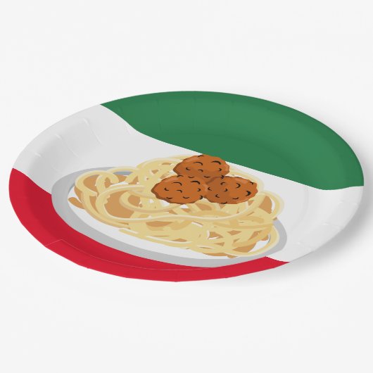 coole spaghetti - meatball papieren bordje (Gekanteld)