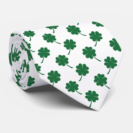 Coole St. Patrick's Day vierbladige klaver Stropdas (Opgerold)