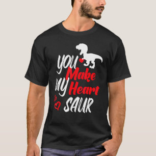 Coole Statement Valentijnsdag Hart Verliefd Dinos T-shirt