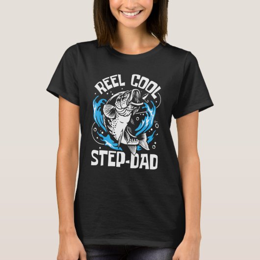 Coole stiefvader met vislijn Vaderdag stiefvader T-shirt (Voorkant)