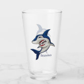 coole strand shark add name glas (Achterkant)