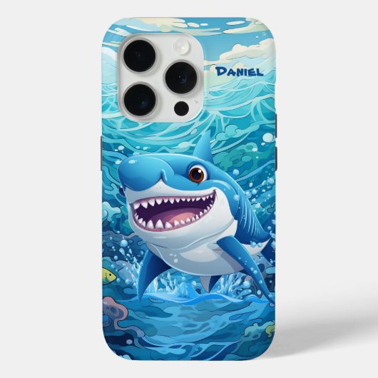 Coole strandhaai voeg naam toe Case-Mate iPhone case (Achterkant)
