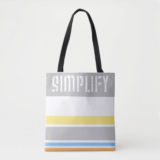 coole strepen canvas tas vereenvoudigt tekst (Voorkant)