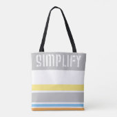 coole strepen canvas tas vereenvoudigt tekst (Achterkant)