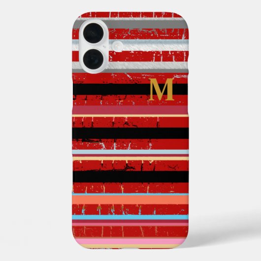 coole strepen met aangepast initiaal Case-Mate iPhone case (Achterkant)