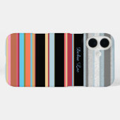 coole strepen met aangepaste naam Case-Mate iPhone case (Achterkant (horizontaal))